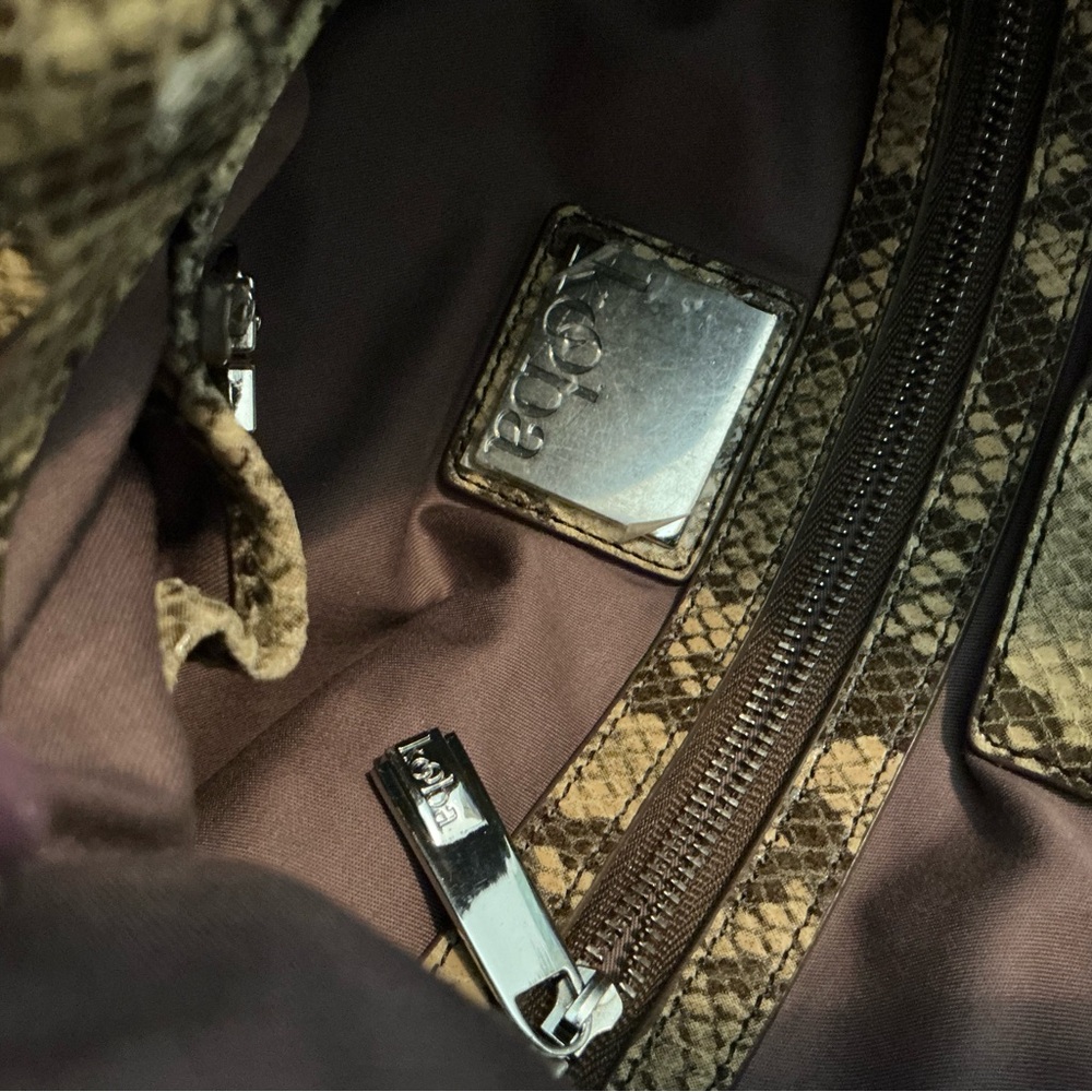 KOOBA Python-Print  Satchel Handbag - Picture 4 of 5